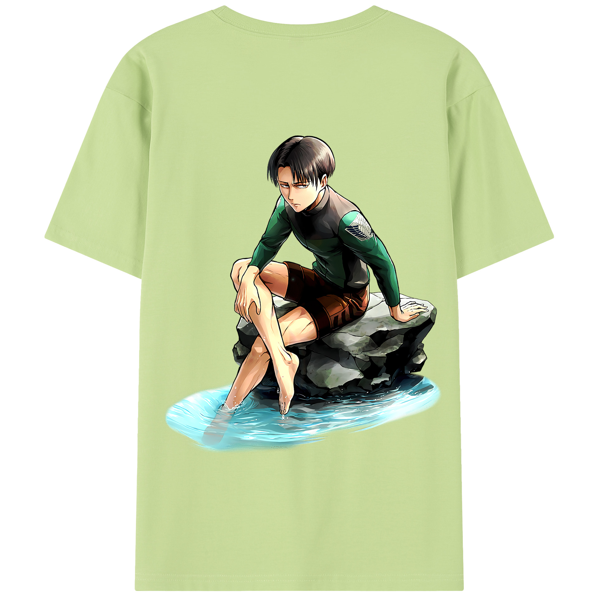 （画像用） 進撃の巨人 リヴァイ·アッカーマン Attack on Titan Levi Ackerman 綿100％半袖Tシャツ（背面プリント）